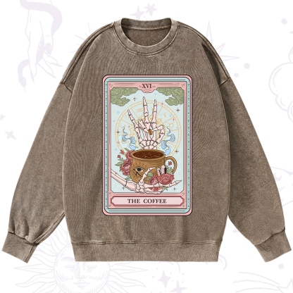Purplehecate The Coffee Tarot Washed Sweatshirt