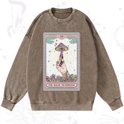 Purplehecate The Magic Murshroom Tarot Washed Sweatshirt