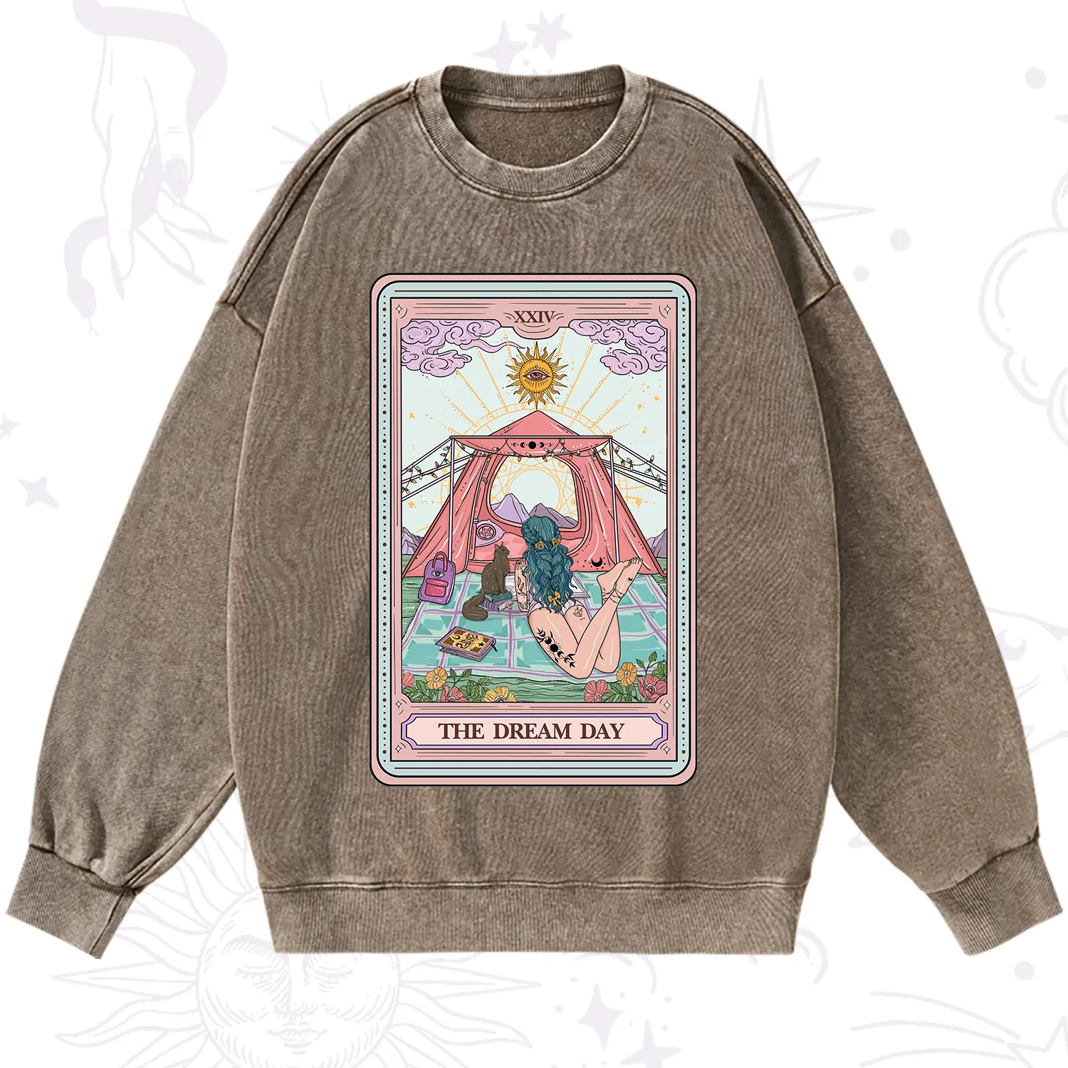 Purplehecate The Camp Lover Tarot Washed Sweatshirt