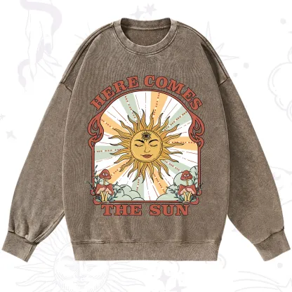 Purplehecate Here Comes The Sun Washed Sweatshirt