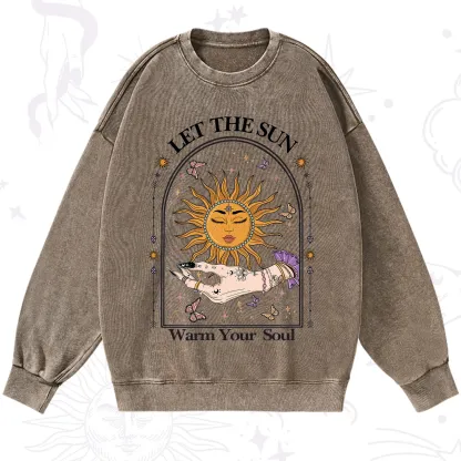 Purplehecate Let The Sun Warm Your Soul Washed Sweatshirt