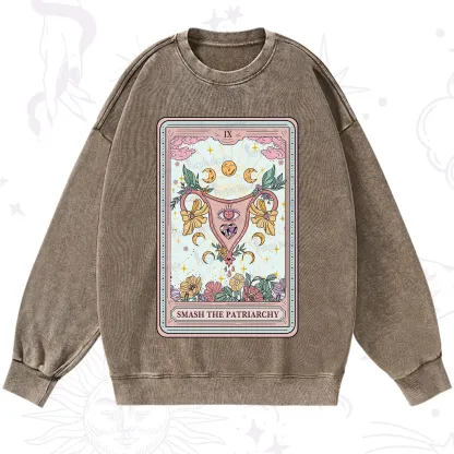 Purplehecate The Smash the Patriarchy Tarot Washed Sweatshirt