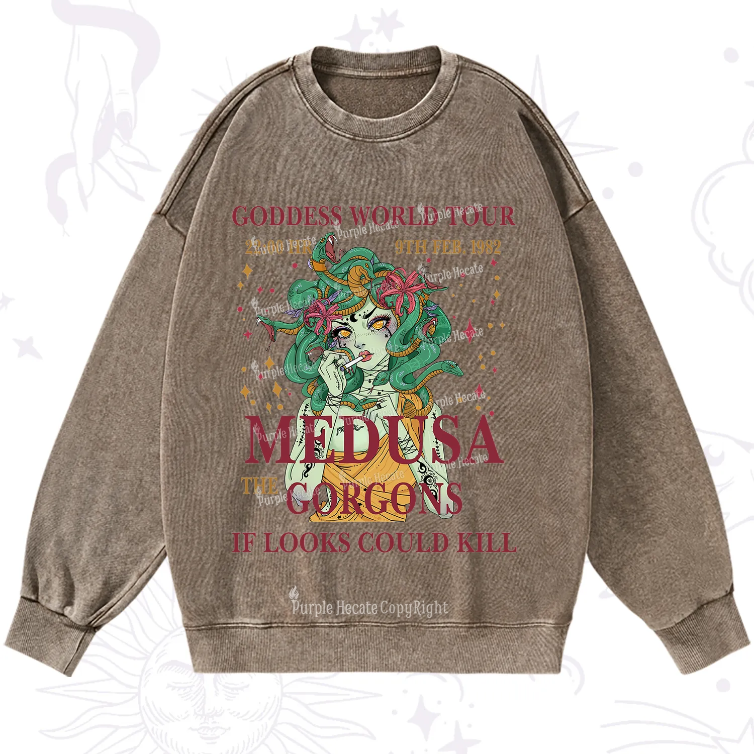 Purplehecate Medusa The Gorgons Washed Sweatshirt