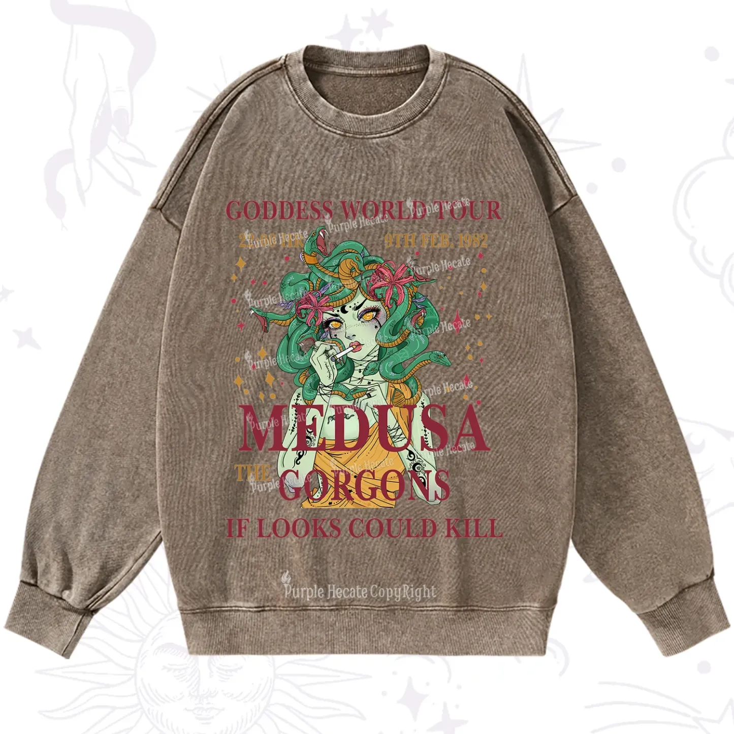 Purplehecate Medusa The Gorgons Washed Sweatshirt