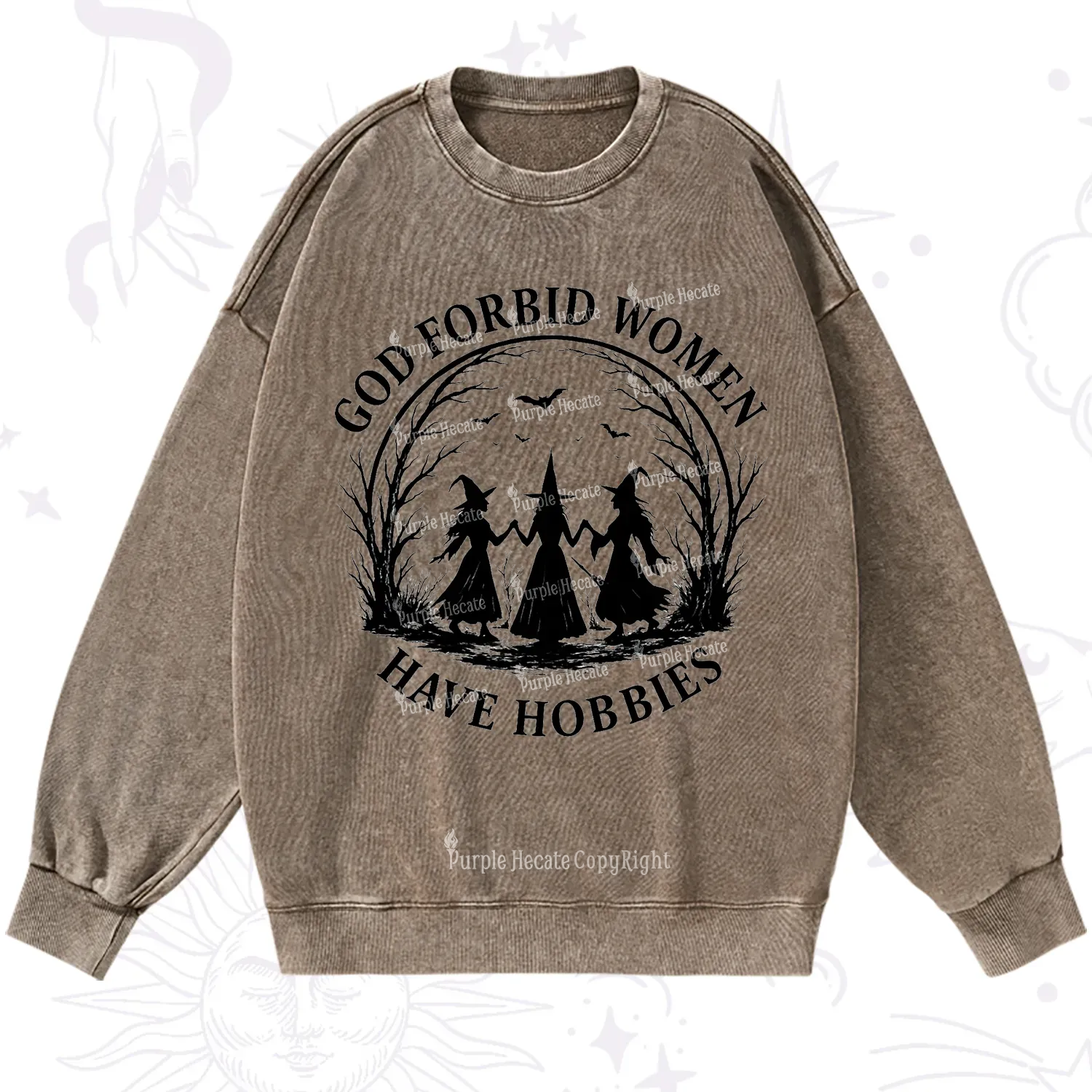 Purplehecate God Forbid Women Have Hobbies Washed Sweatshirt