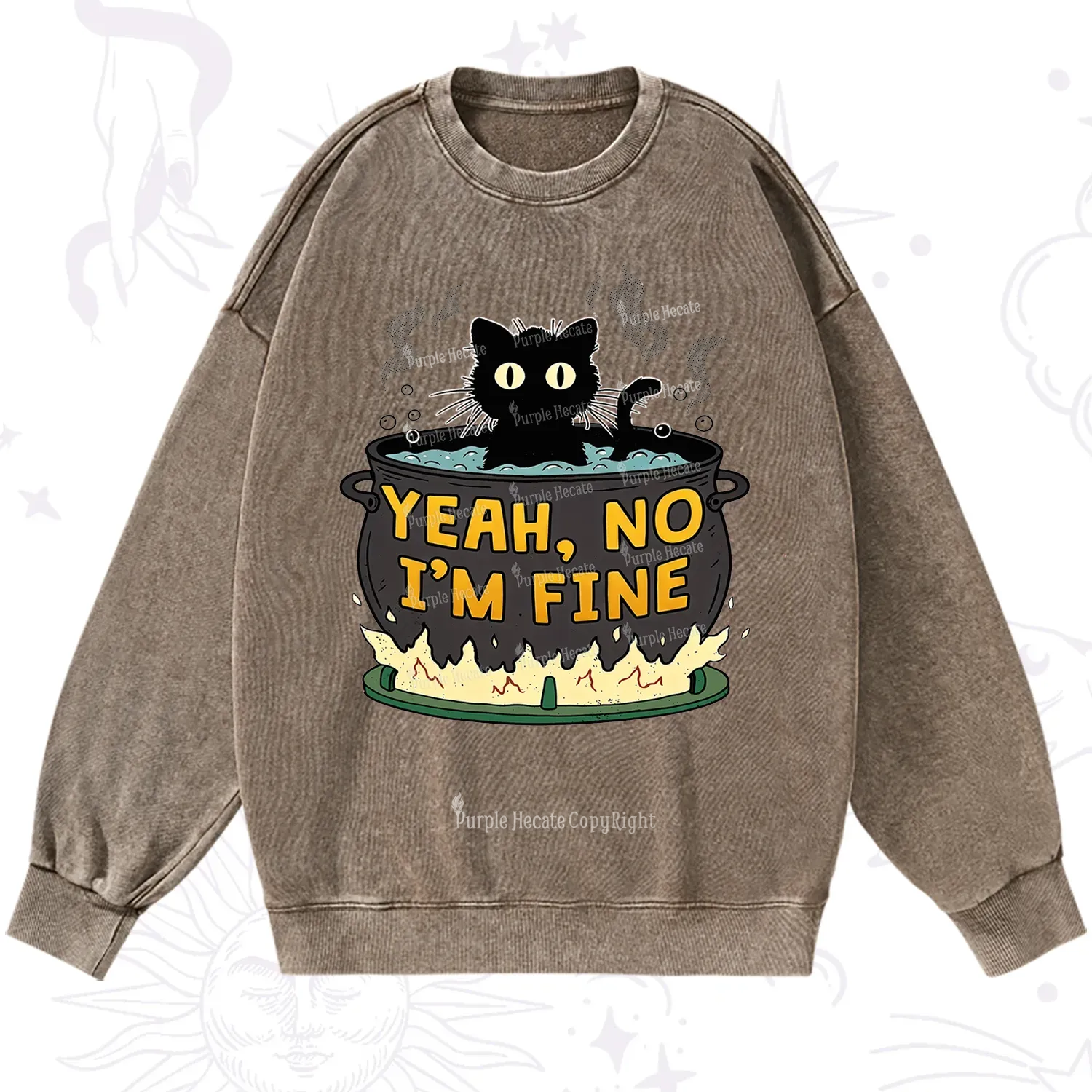 Purplehecate Yeah No I'm Fine Washed Sweatshirt