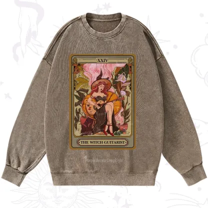 Purplehecate The Witch Guitarist Tarot Washed Sweatshirt