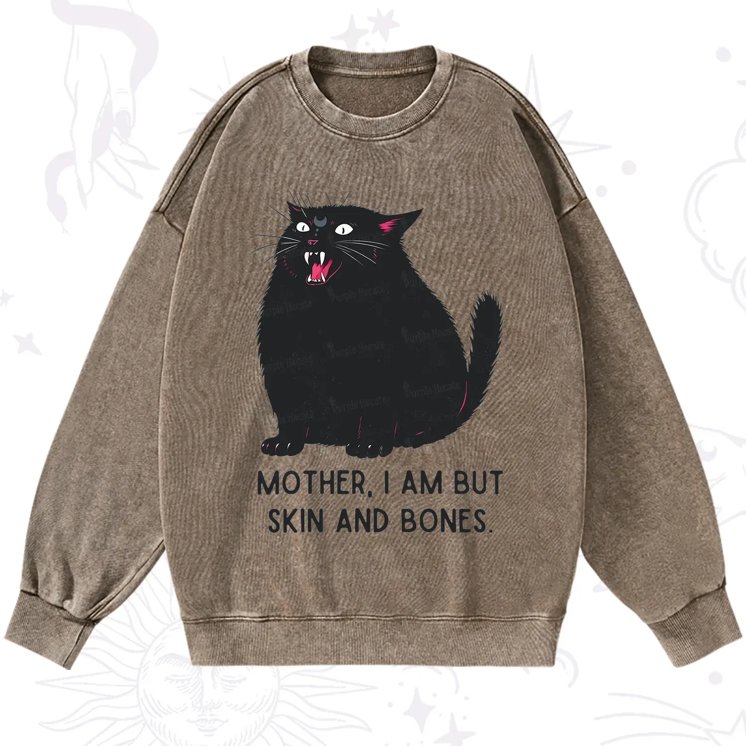 Purplehecate Mom I Am But Skin And Bones Washed Sweatshirt