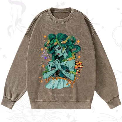 Purplehecate The Gorgon Medusa Washed Sweatshirt