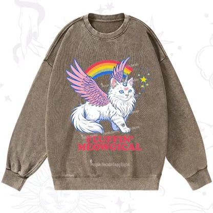 Purplehecate Fluffin Meowgical Washed Sweatshirt