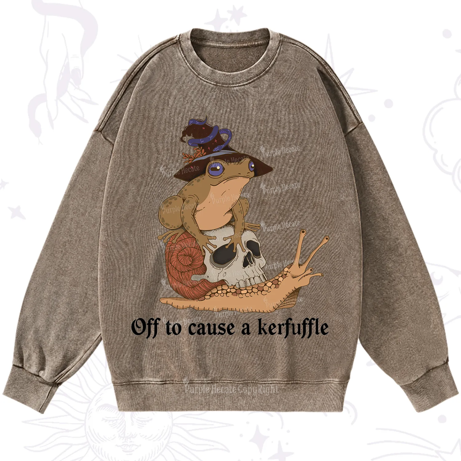 Purplehecate Off To Cause A Kerfuffle Washed Sweatshirt