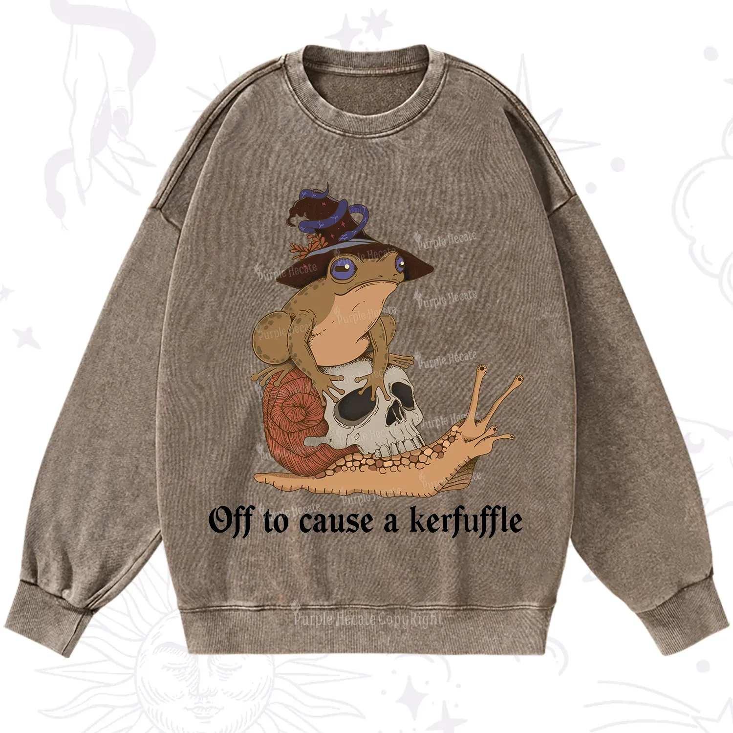 Purplehecate Off To Cause A Kerfuffle Washed Sweatshirt