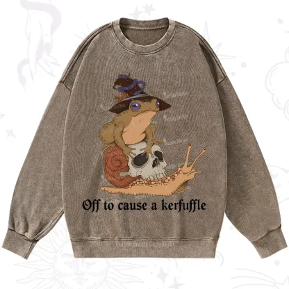 Purplehecate Off To Cause A Kerfuffle Washed Sweatshirt
