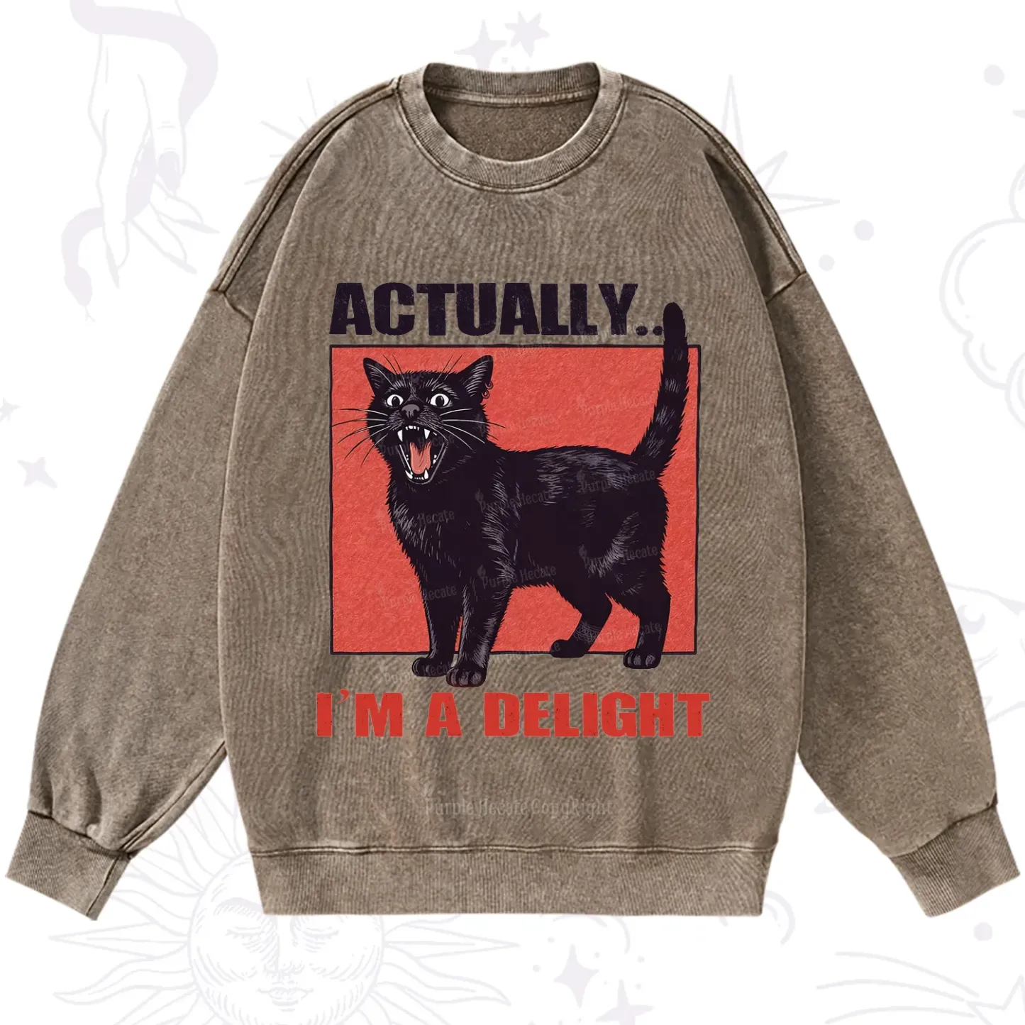 Purplehecate Actually Im a Delight Washed Sweatshirt