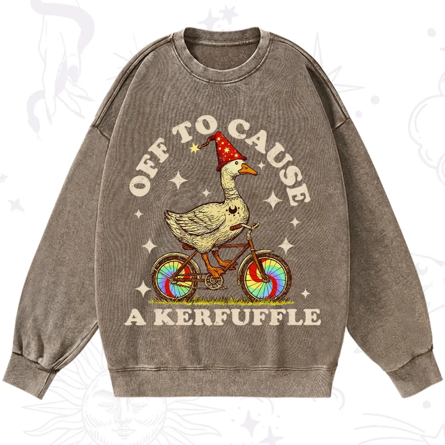Purplehecate Off to Cause a Kerfuffle Goose Washed Sweatshirt