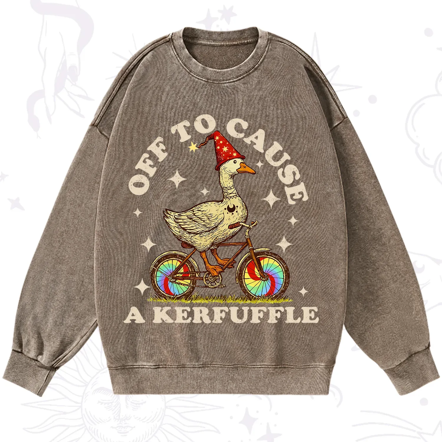 Purplehecate Off to Cause a Kerfuffle Goose Washed Sweatshirt