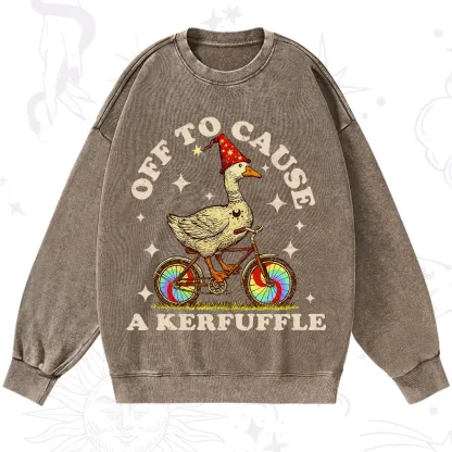 Purplehecate Off to Cause a Kerfuffle Goose Washed Sweatshirt