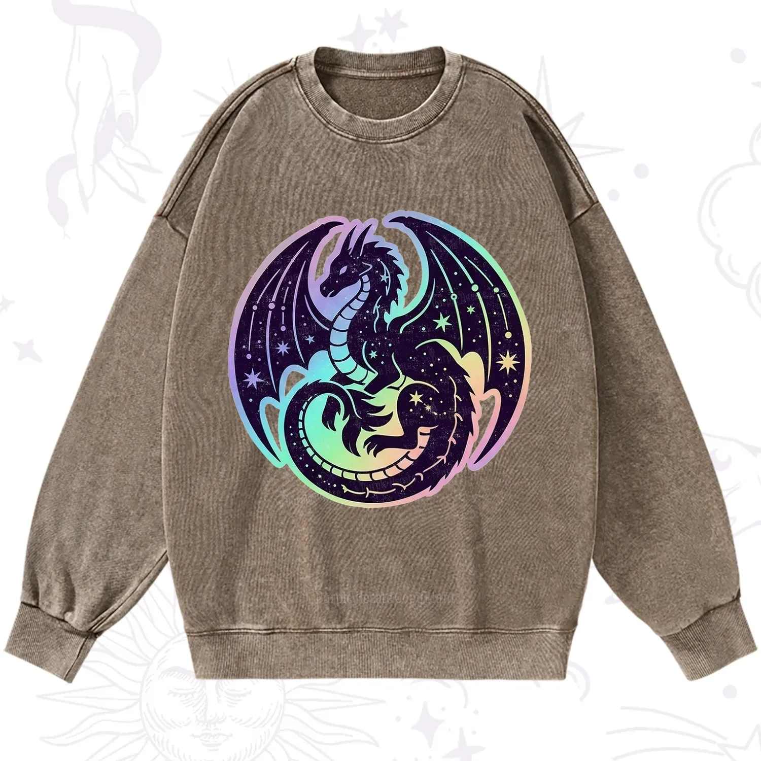 Purplehecate Cosmic Dragon Washed Sweatshirt