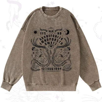Purplehecate Ouija Spirit Board Washed Sweatshirt
