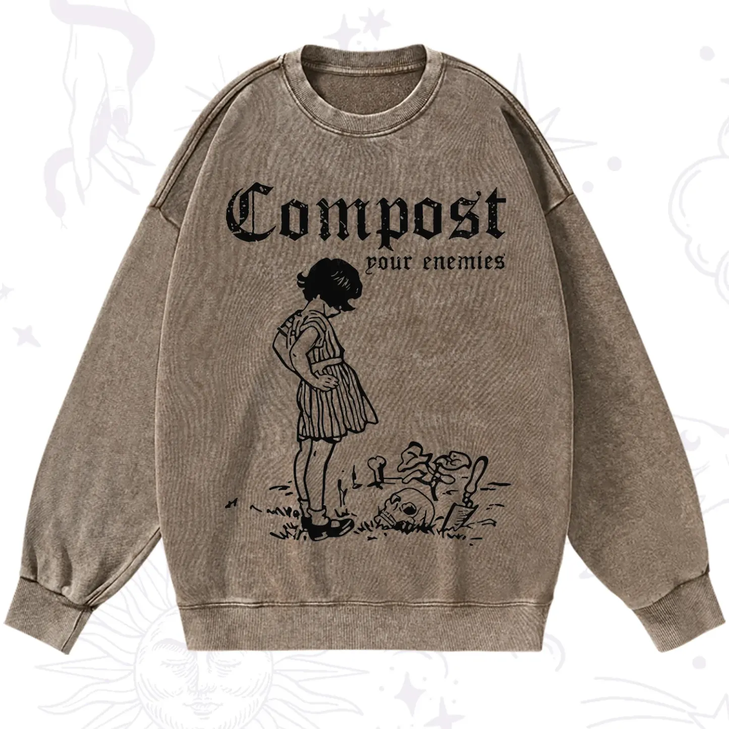 Purplehecate Compost Your Enemies Washed Sweatshirt