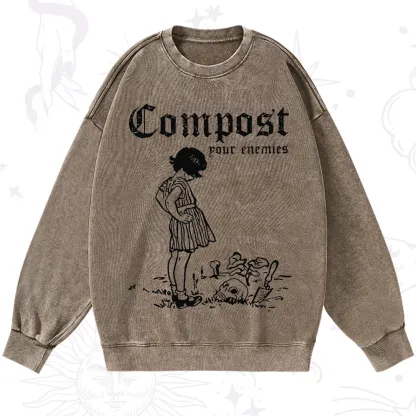 Purplehecate Compost Your Enemies Washed Sweatshirt