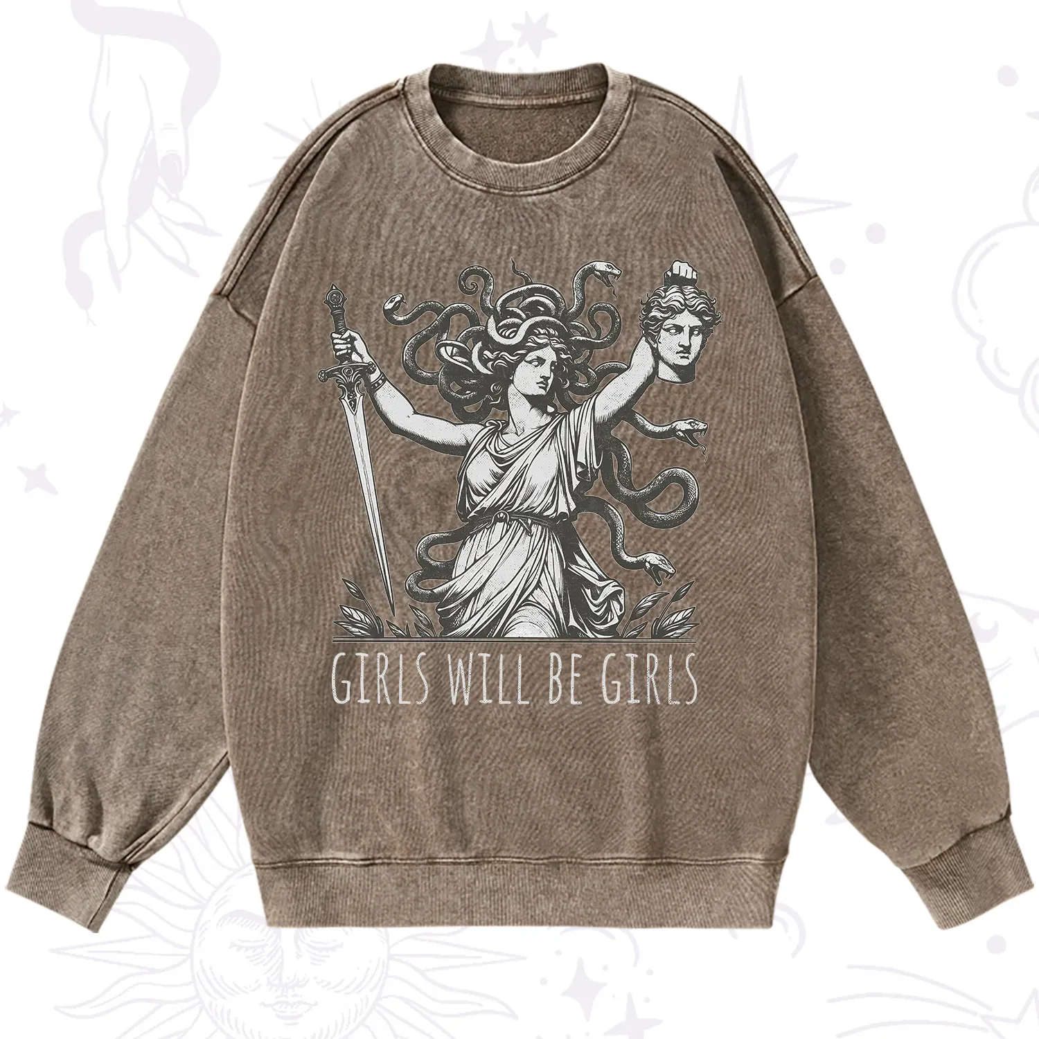 Purplehecate Girls Will Be Girls Medusa Washed Sweatshirt