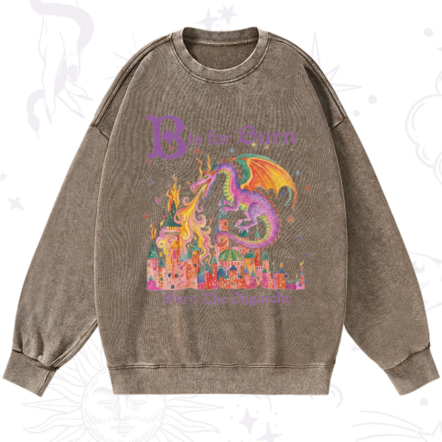 Purplehecate Burn The Oligarchy Washed Sweatshirt