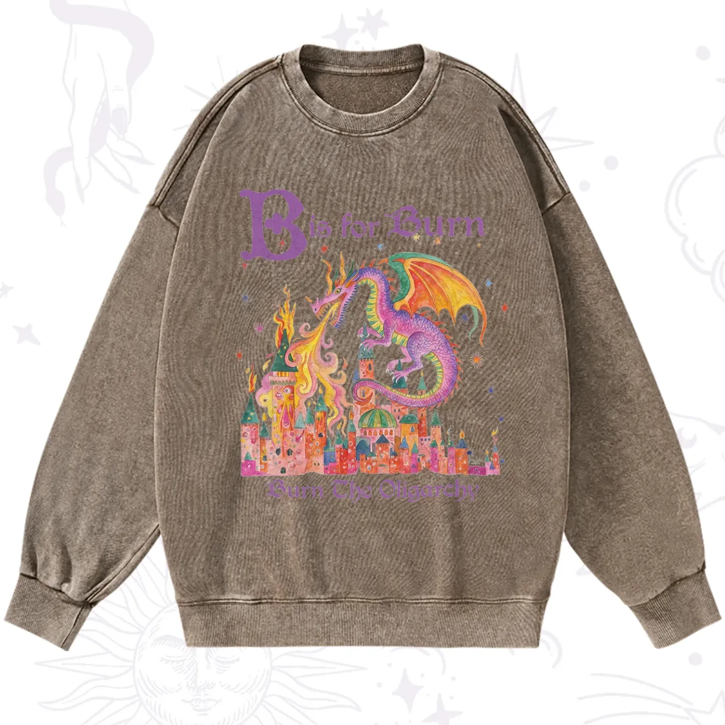 Purplehecate Burn The Oligarchy Washed Sweatshirt