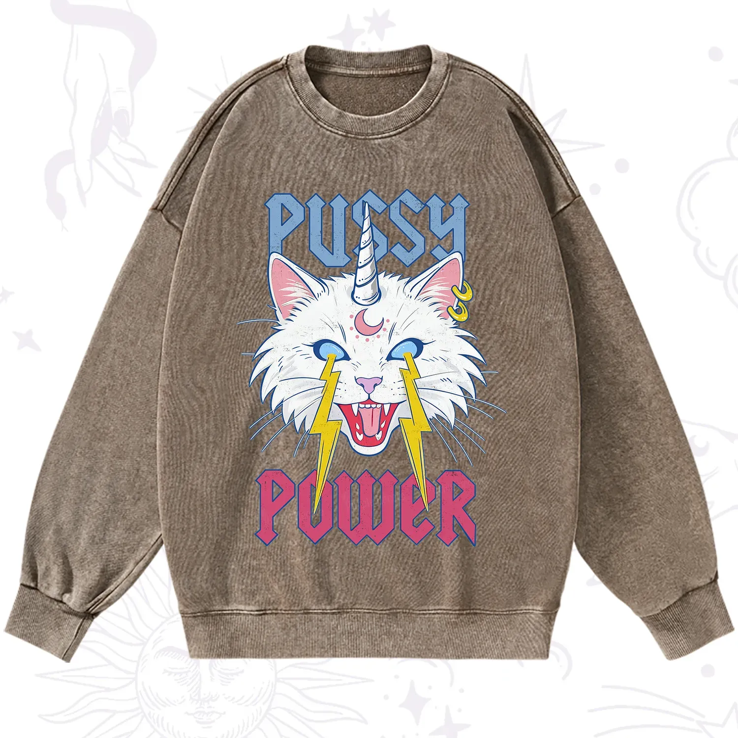Purplehecate Pussy Power Washed Sweatshirt