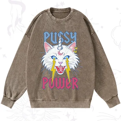 Purplehecate Pussy Power Washed Sweatshirt