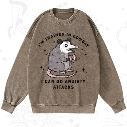Purplehecate Anixety Attack Opossum Washed Sweatshirt