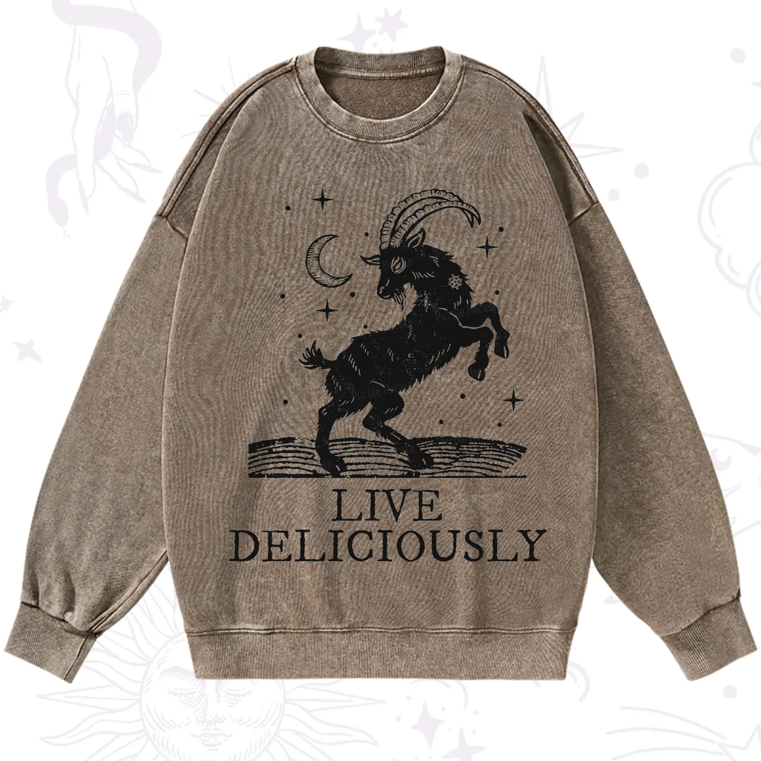 Purplehecate Live Deliciously Washed Sweatshirt