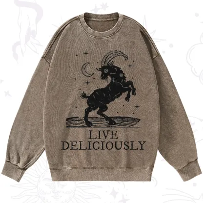 Purplehecate Live Deliciously Washed Sweatshirt