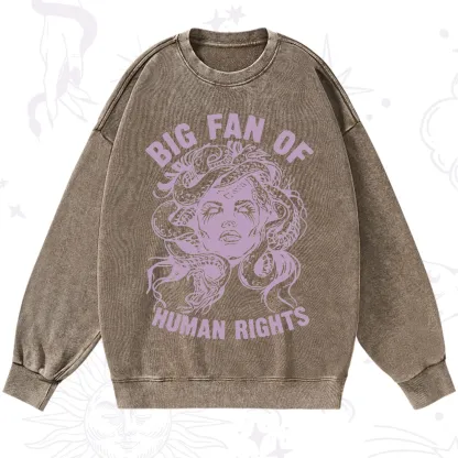 Purplehecate Big Fan of Human Rights Washed Sweatshirt