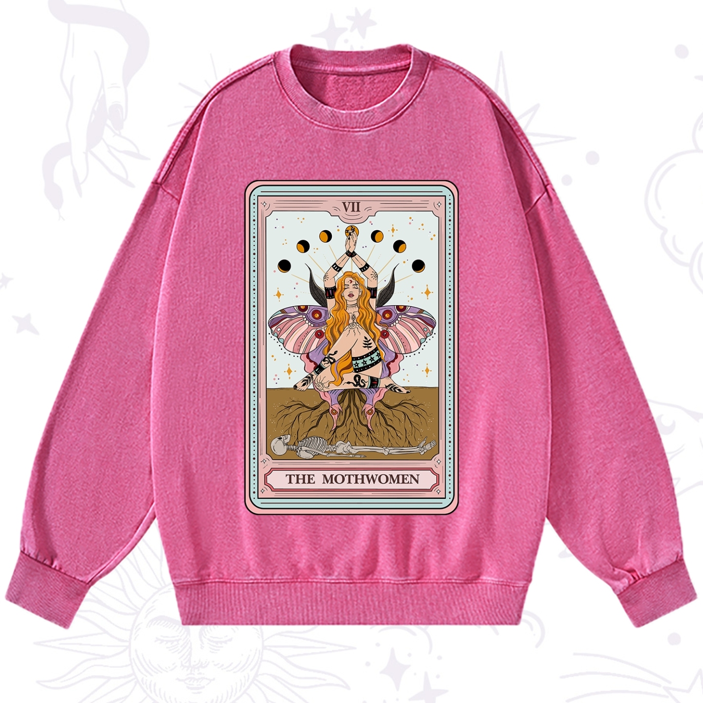 Purplehecate The Mothwomen Tarot Washed Sweatshirt