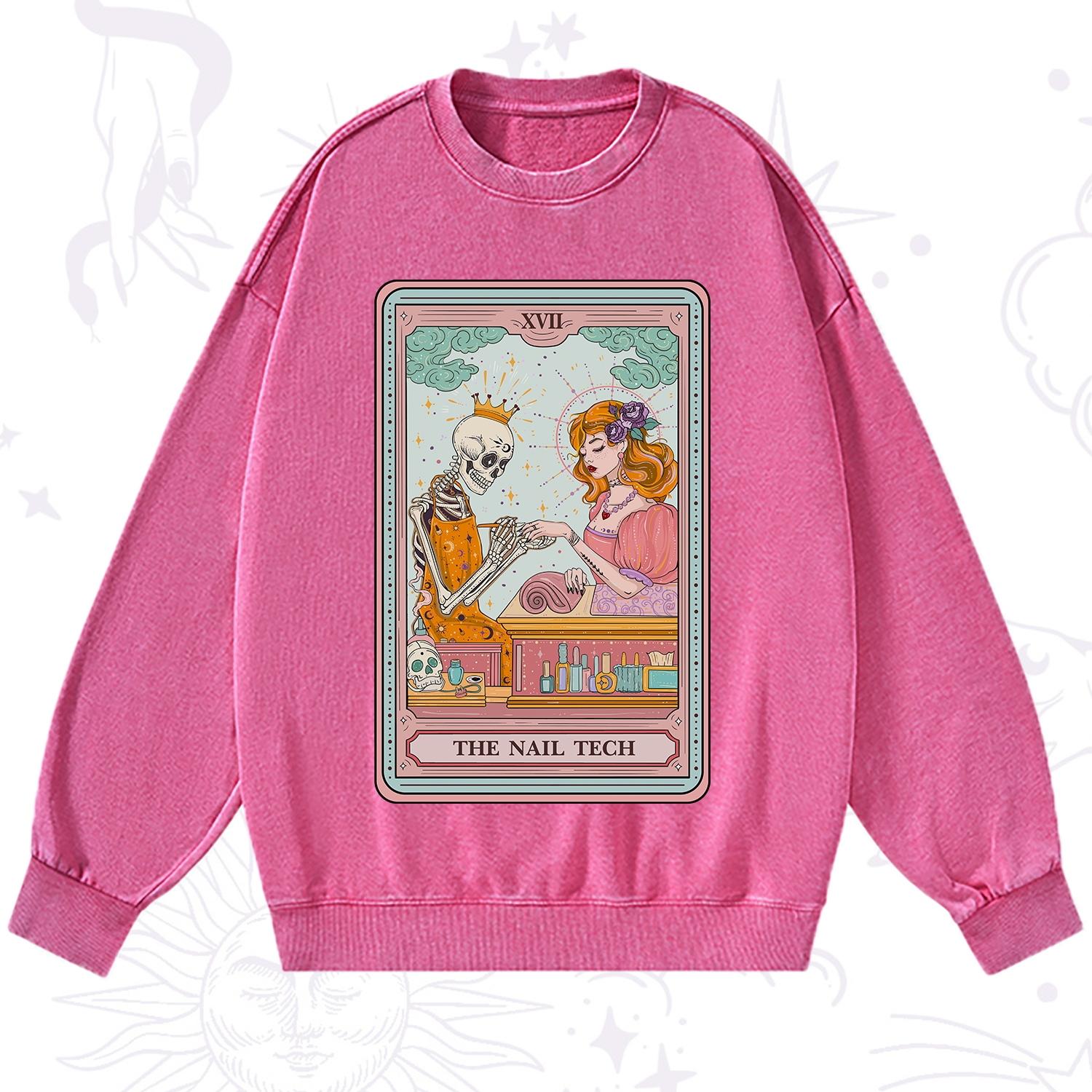 Purplehecate The Nail Tech Life Tarot Washed Sweatshirt