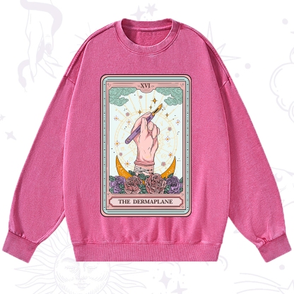 Purplehecate The Dermaplane Tarot Card Washed Sweatshirt