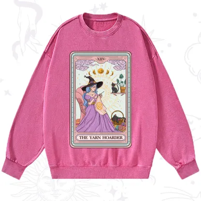 Purplehecate The Yarn Hoarder Tarot Washed Sweatshirt