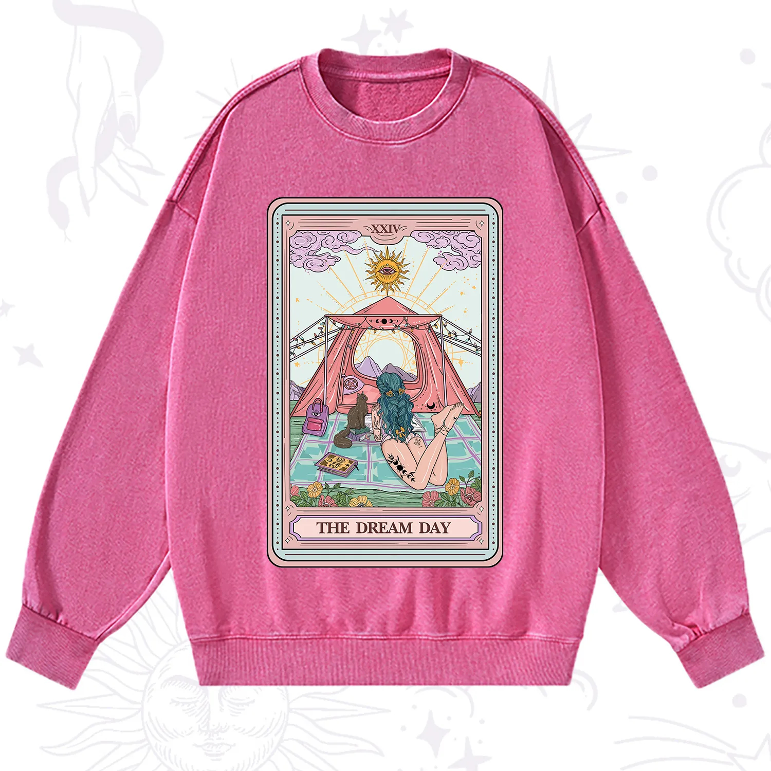 Purplehecate The Camp Lover Tarot Washed Sweatshirt