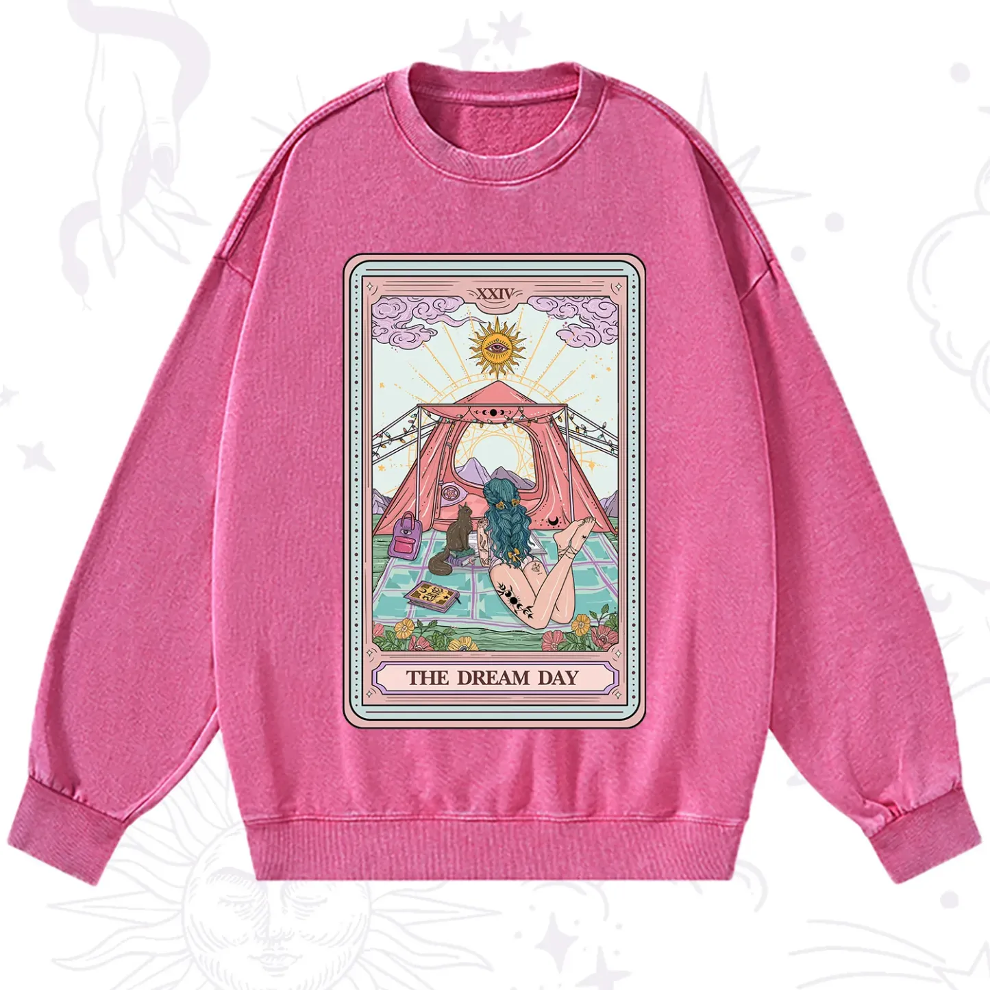 Purplehecate The Camp Lover Tarot Washed Sweatshirt