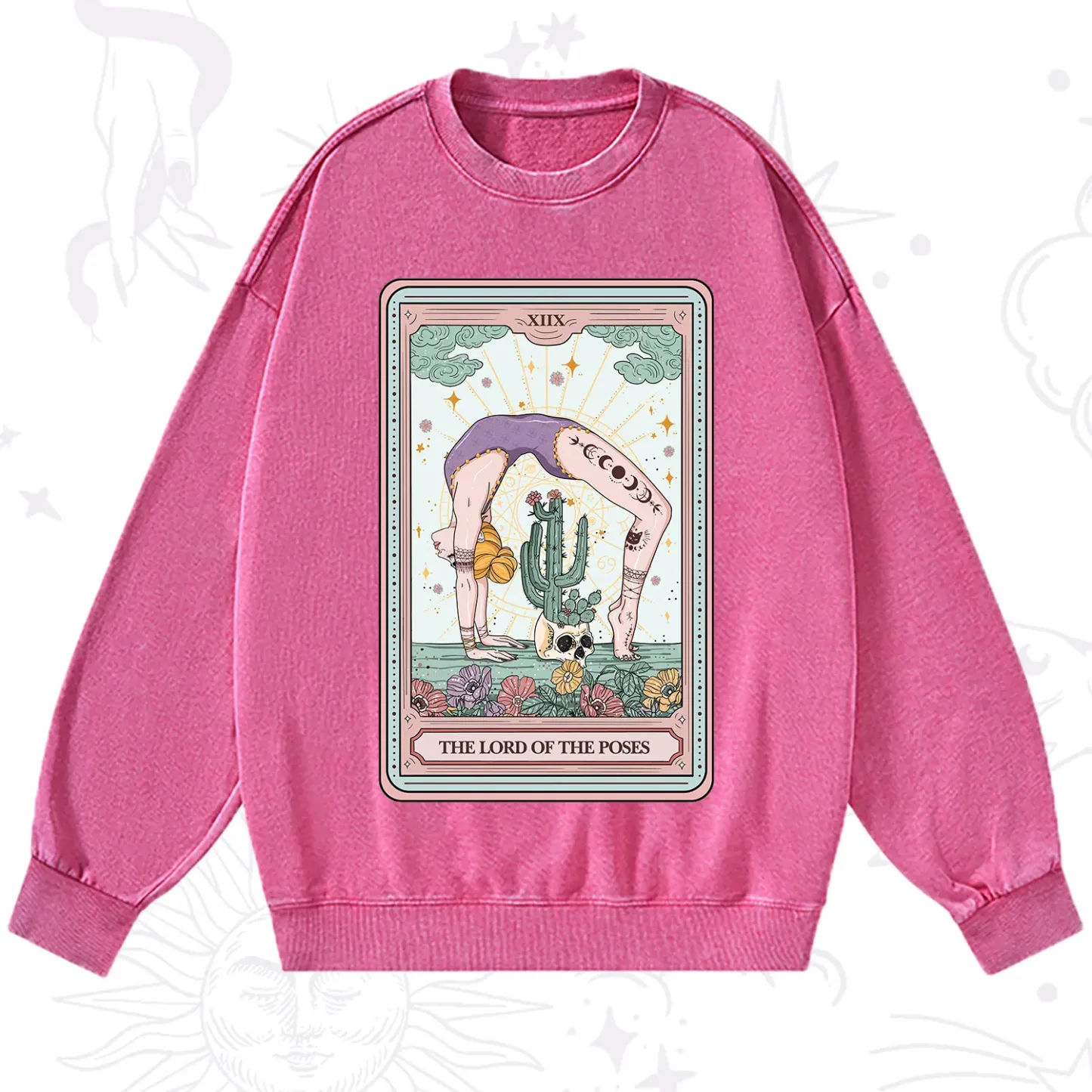 Purplehecate The Lord Of The Poses Tarot Washed Sweatshirt