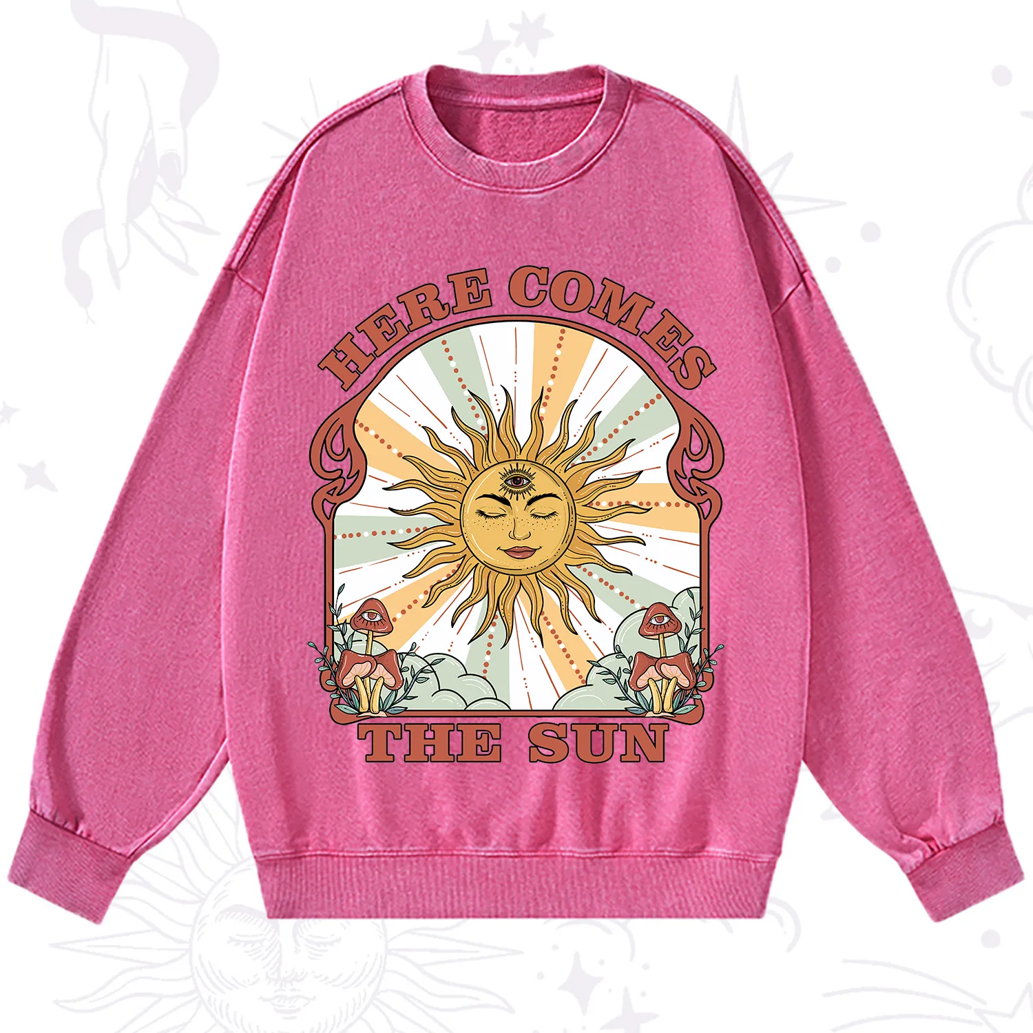 Purplehecate Here Comes The Sun Washed Sweatshirt