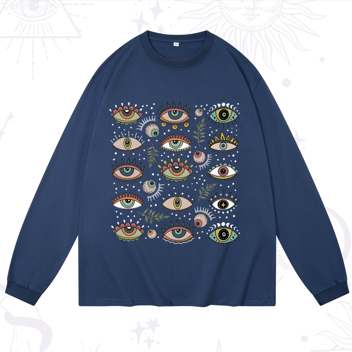 Purplehecate Evil Eye Array Long Sleeve T-Shirt