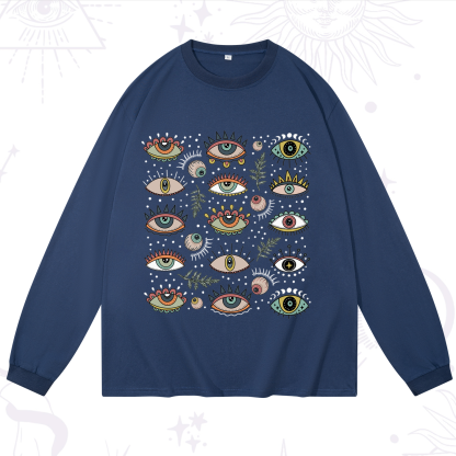 Purplehecate Evil Eye Array Long Sleeve T-Shirt