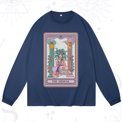 Purplehecate The Fashionable Medusa Tarot Card Long Sleeve T-Shirt