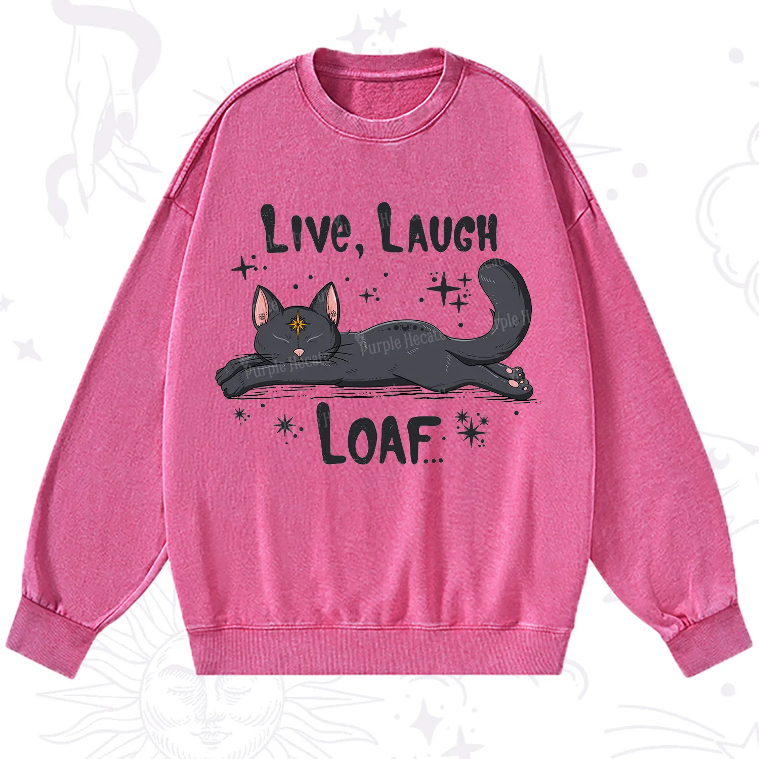 Purplehecate Live Laugh Loaf Washed Sweatshirt