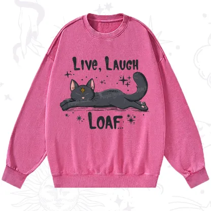 Purplehecate Live Laugh Loaf Washed Sweatshirt