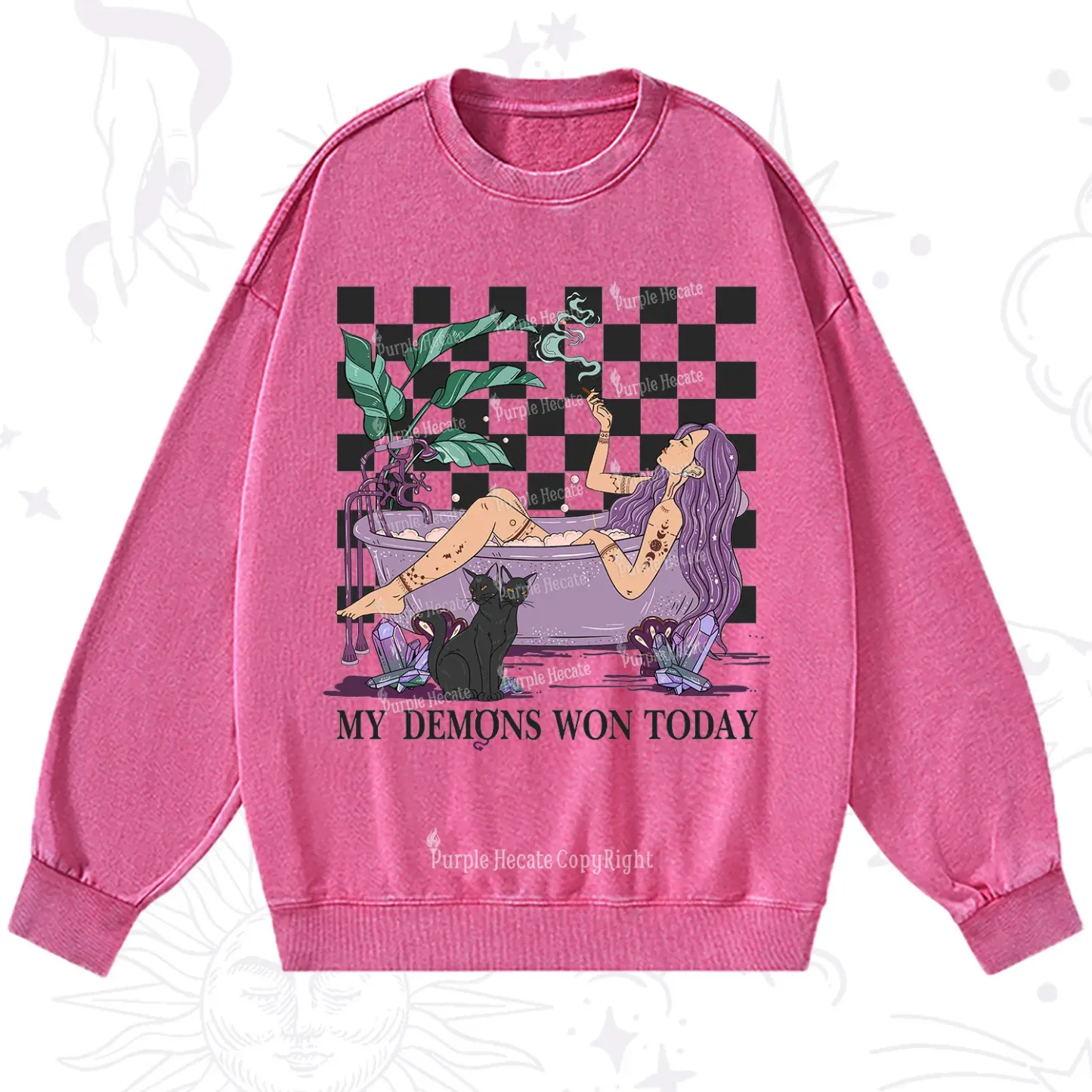 Purplehecate My Demons Won Today Washed Sweatshirt