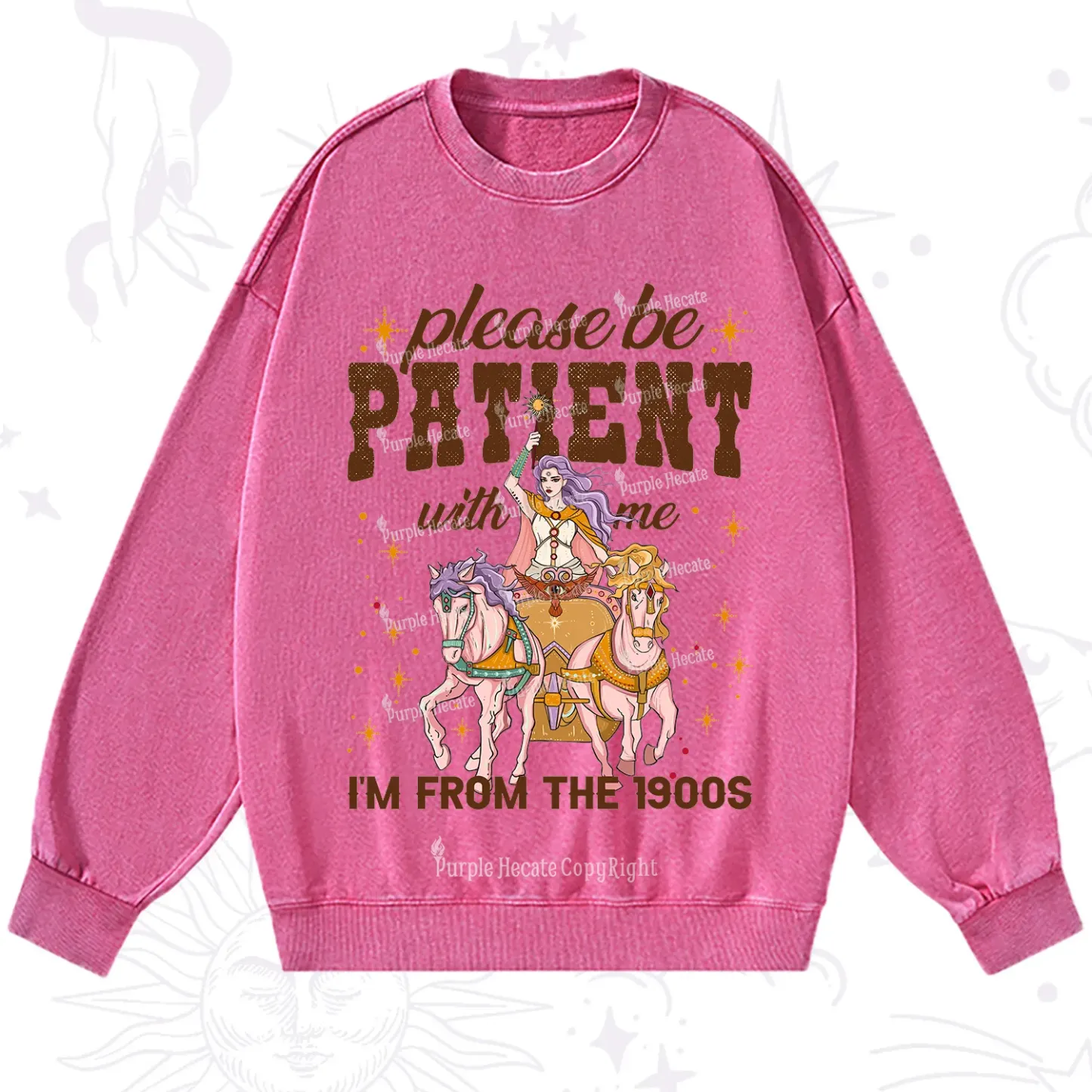 Purplehecate Please Be Patient With Me I'm From The 1900s Washed Sweatshirt