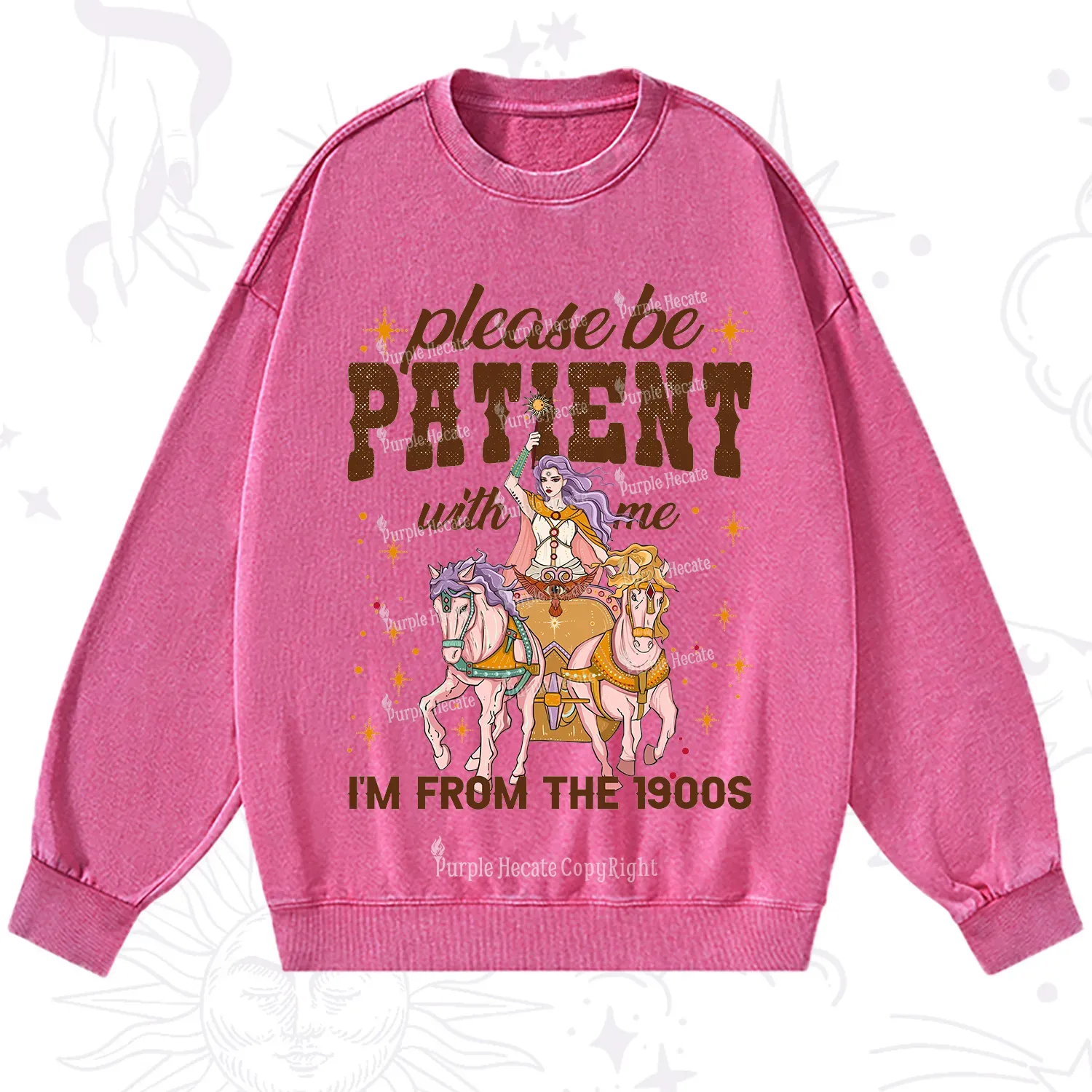 Purplehecate Please Be Patient With Me I'm From The 1900s Washed Sweatshirt